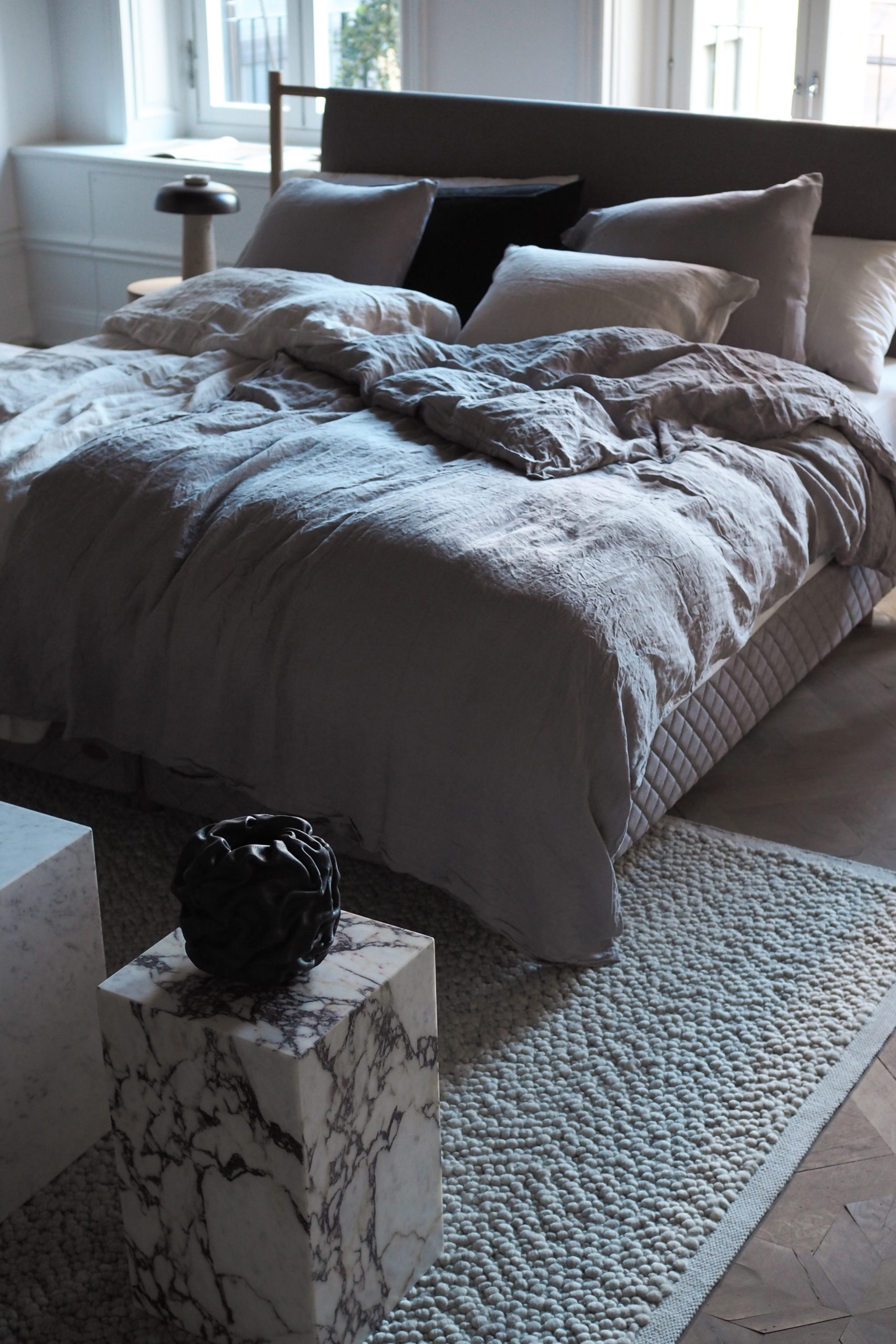 DUX bed, soft Scandinavian bedroom 